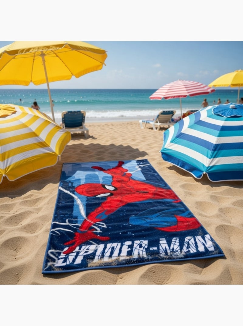 Marvel - Toalla de playa infantil Spider Man Azul marino - Kiabi