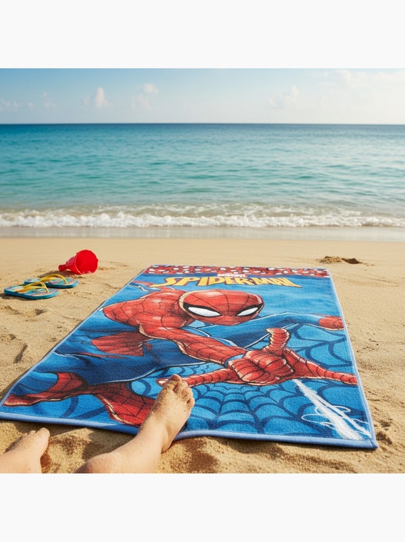Marvel - Toalla de playa infantil Spider Man Azul marino - Kiabi