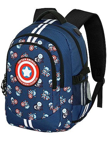 Marvel Capitán América Brave Mochila Running PLUS, Azul