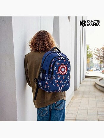 Marvel Capitán América Brave Mochila Running PLUS, Azul