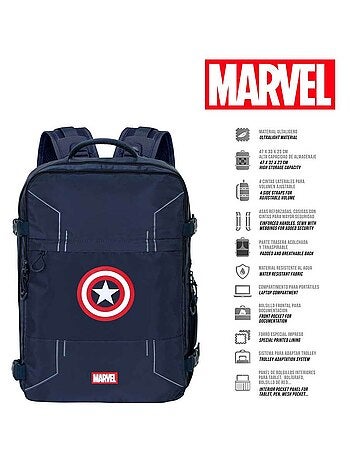 Marvel Capitán América Gears Mochila de Viaje Mercury Grande 47x23x33cm, Azul