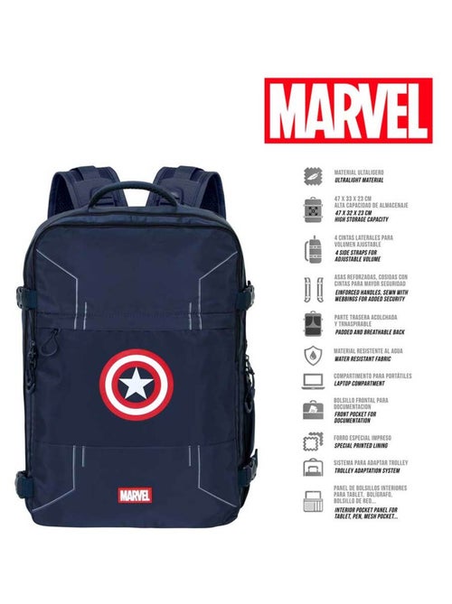 Marvel Capitán América Gears Mochila de Viaje Mercury Grande 47x23x33cm, Azul - Kiabi Marvel Capitán América Gears Mochila de Viaje Mercury Grande 47x23x33cm, Azul - Kiabi