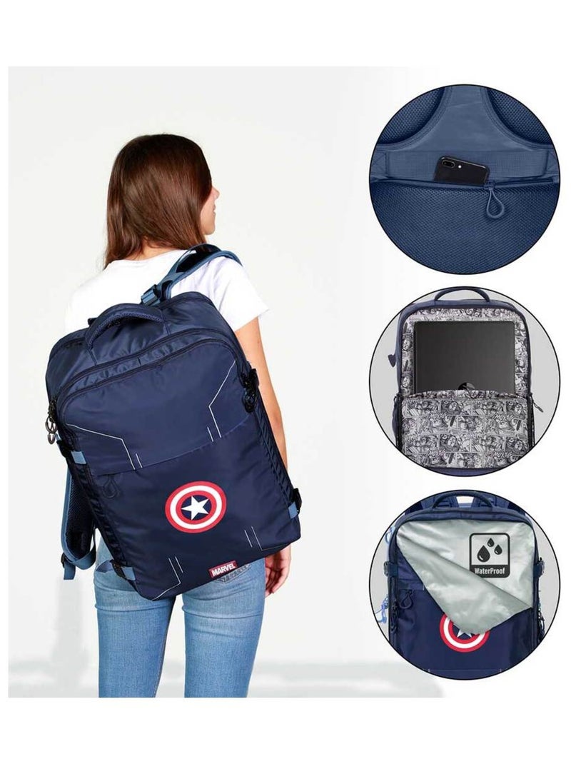 Marvel Capitán América Gears Mochila de Viaje Mercury Grande 47x23x33cm, Azul Azul - Kiabi