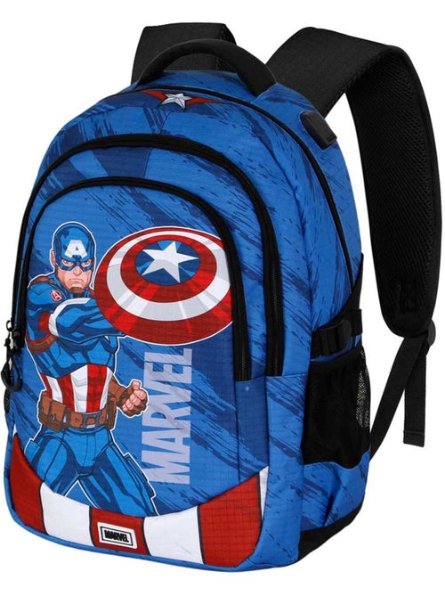 Marvel Capitán América Gears Mochila Running PLUS, Azul - Kiabi Marvel Capitán América Gears Mochila Running PLUS, Azul - Kiabi