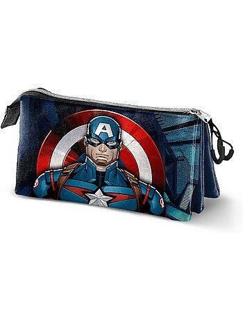 Marvel Capitán América Wings Estuche Portatodo Triple, Azul