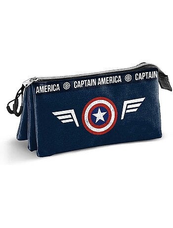 Marvel Capitán América Wings Estuche Portatodo Triple, Azul