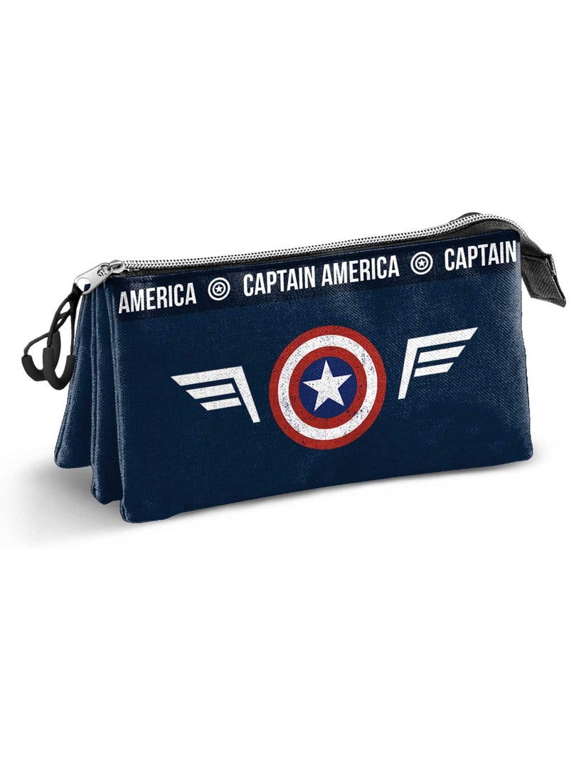 Marvel Capitán América Wings Estuche Portatodo Triple, Azul Azul - Kiabi
