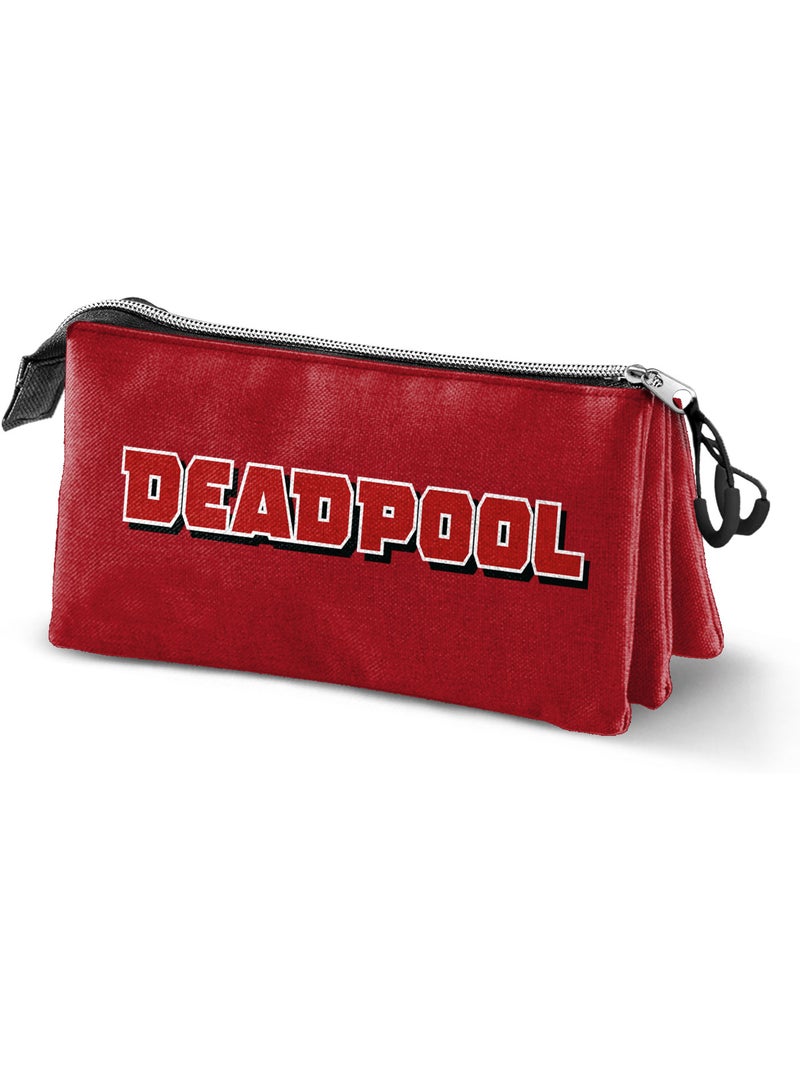 Marvel Deadpool Mask Estuche Portatodo Triple, Rojo Rojo - Kiabi