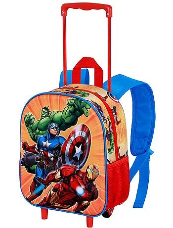 Marvel los vengadores attack mochila 3d con ruedas pequeña, rojo