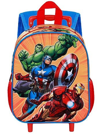 Marvel los vengadores attack mochila 3d con ruedas pequeña, rojo