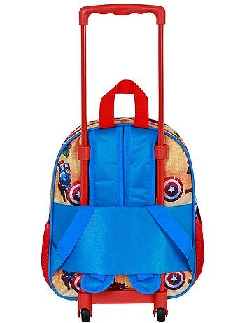 Marvel los vengadores attack mochila 3d con ruedas pequeña, rojo