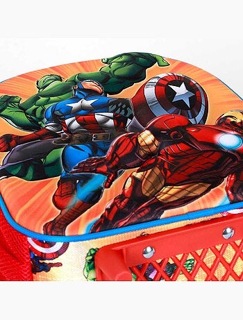 Marvel los vengadores attack mochila 3d con ruedas pequeña, rojo