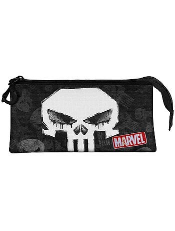 Marvel punisher skull estuche portatodo triple, negro