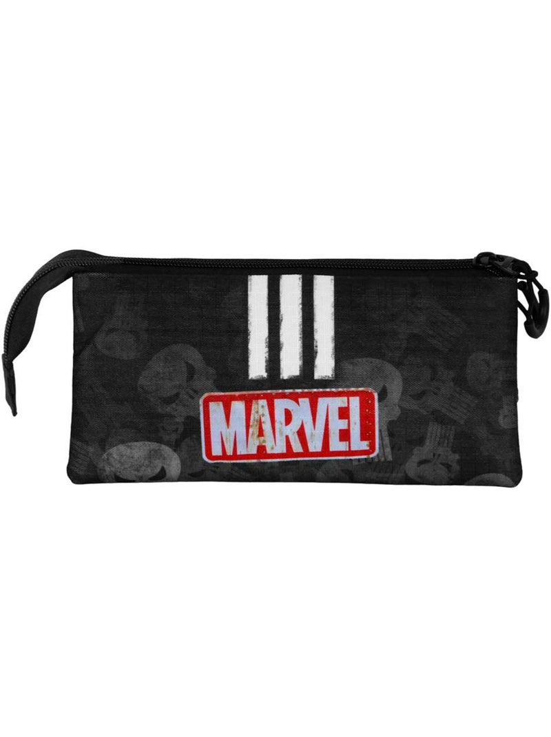 Marvel Punisher Skull Estuche Portatodo Triple, Negro Negro - Kiabi