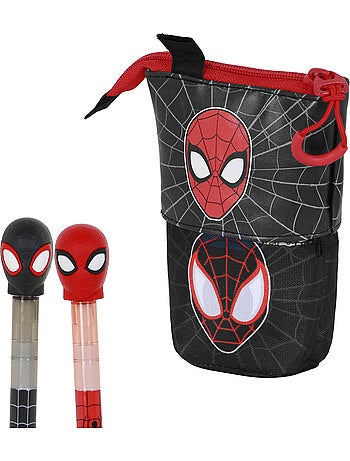 Marvel spiderman peter estuche portatodo cute + 2 bolígrafos de gel borrables, rojo