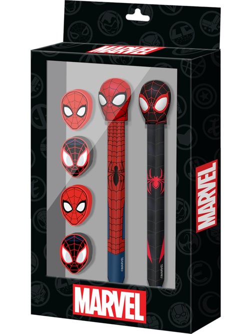 Marvel Spiderman Peter Pack de Bolígrafo de Gel Borrable + Lápiz Eternal + 4 Gomas, Rojo - Kiabi Marvel Spiderman Peter Pack de Bolígrafo de Gel Borrable + Lápiz Eternal + 4 Gomas, Rojo - Kiabi