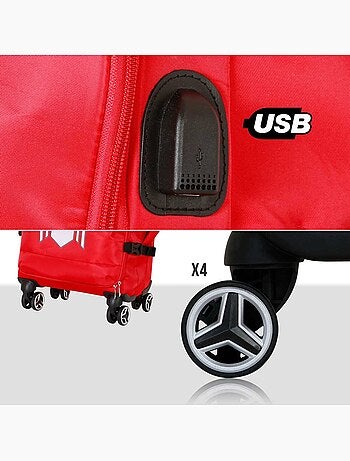 Marvel spiderman spider maleta de cabina 4 ruedas, rojo