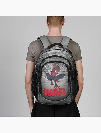 Marvel Spiderman Spin Mochila Running PLUS, Gris