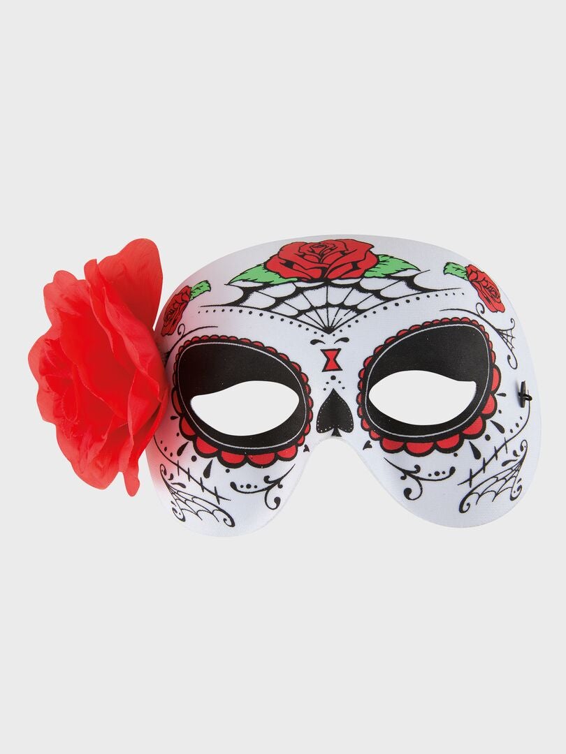 Máscara 'Día de los Muertos' - Disfraz blanco/rojo - Kiabi