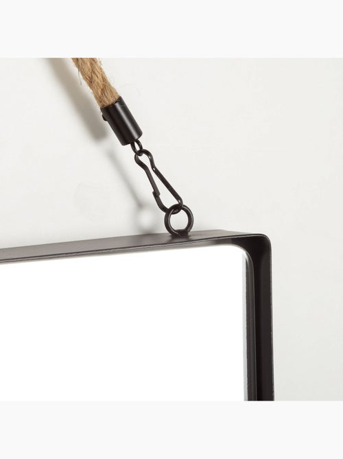 Max home espejo pared cuadrado 40x40 cm con marco metal y cuerda - Kiabi