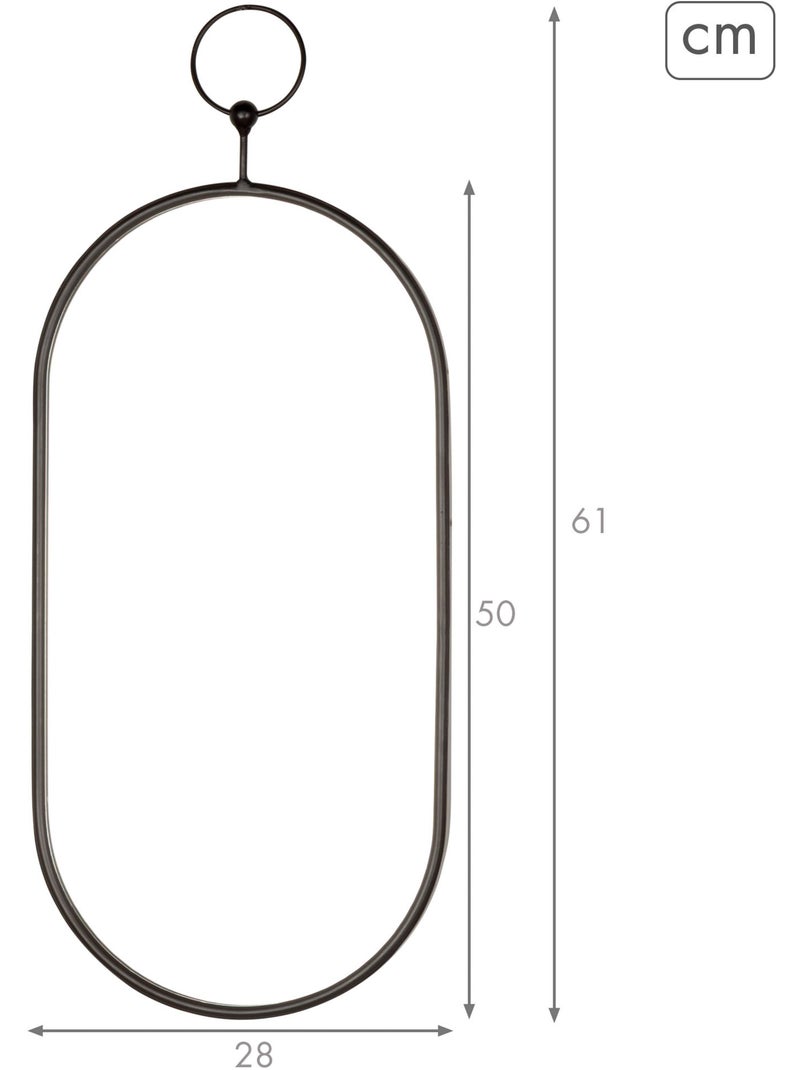 Max home espejo pared ovalado 25x50 cm con marco y enganche metal Negro - Kiabi