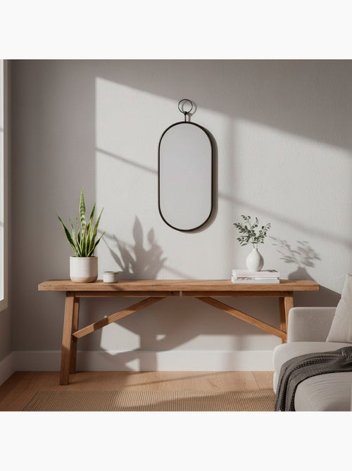 Max home espejo pared ovalado 25x50 cm con marco y enganche metal - Kiabi