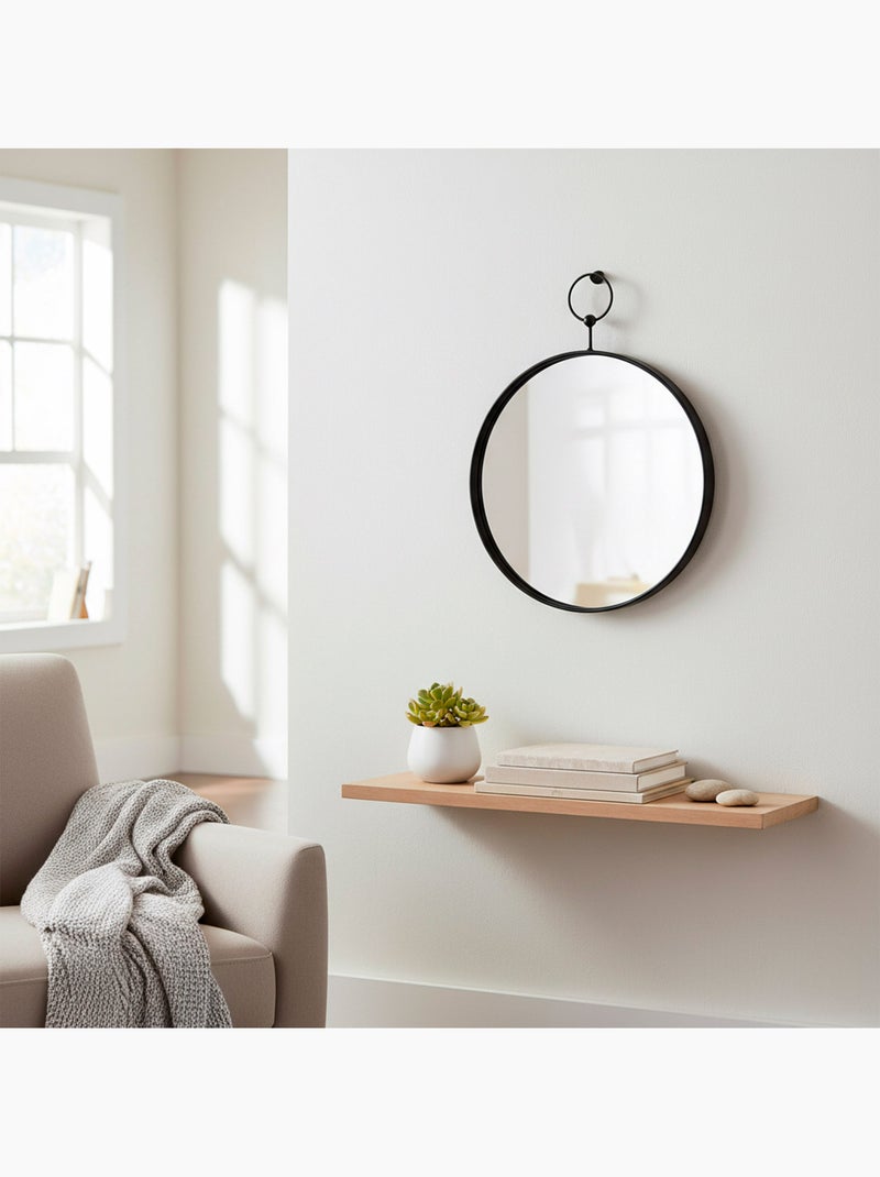 Max home espejo pared redondo d35 con marco y enganche metal Negro - Kiabi