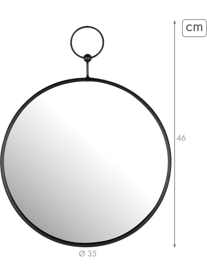 Max home espejo pared redondo d35 con marco y enganche metal Negro - Kiabi