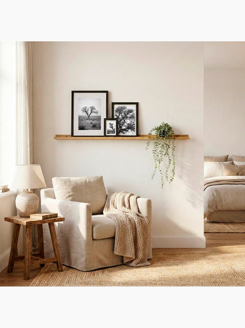 Max home estante pared madera con borde 120x10x4 cm - Kiabi
