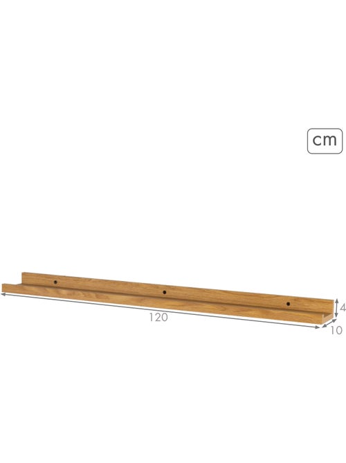 Max home estante pared madera con borde 120x10x4 cm - Kiabi