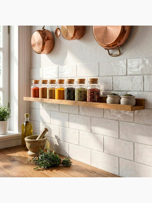 Max home estante pared madera con borde 80x10x4 cm - Kiabi