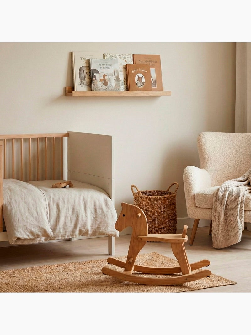Max home estante pared madera con borde 80x10x4 cm Madera natural - Kiabi