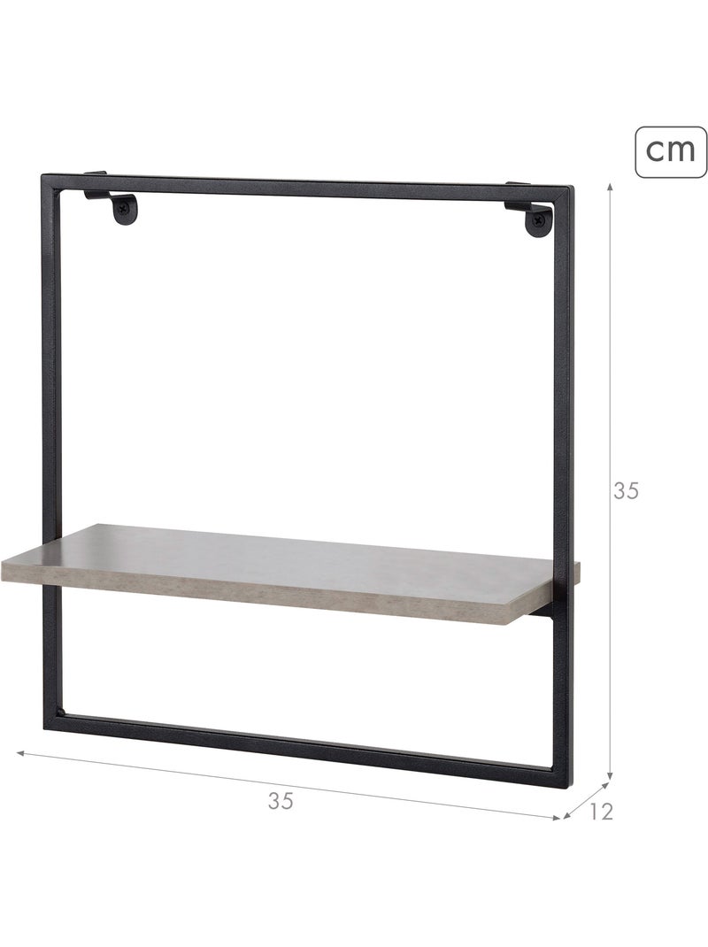 Max home estantería pared efecto cemento 35x12x35 cm Madera natural - Kiabi