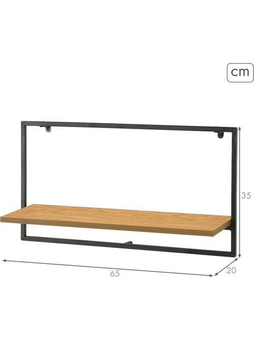 Max home estantería pared madera 1 estante 65x20x35 cm - Kiabi