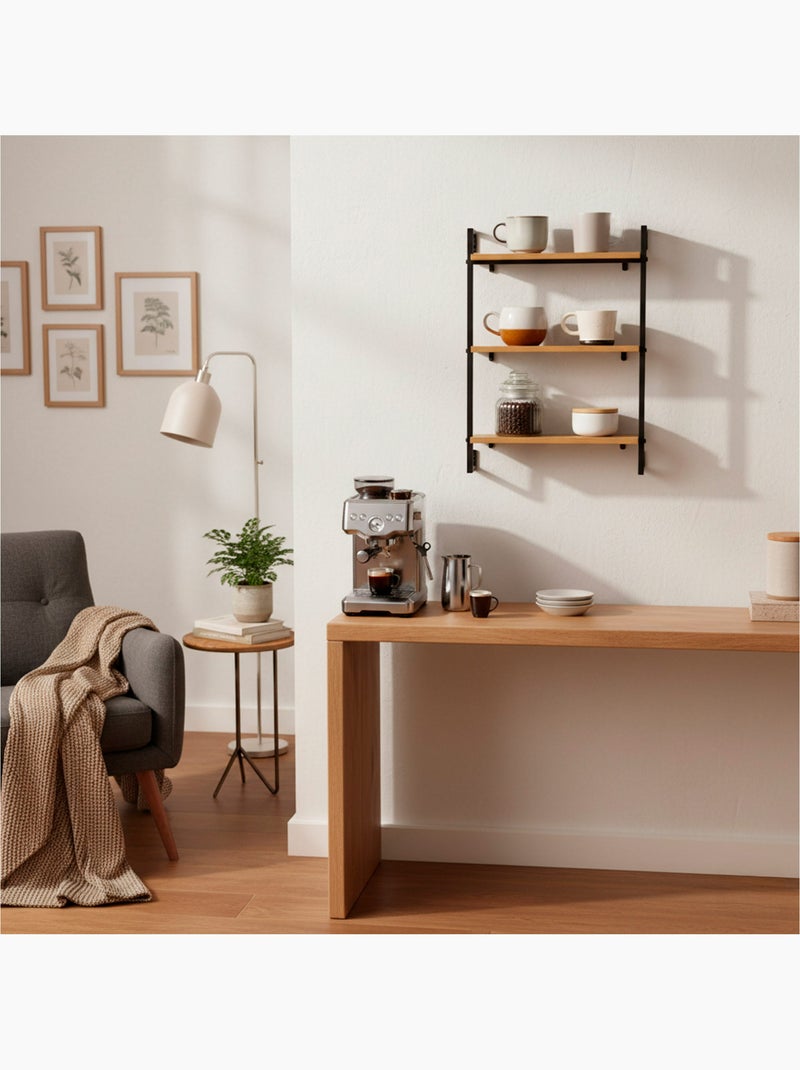 Max home estantería pared madera 3 estantes 40x12x55 cm Madera natural - Kiabi