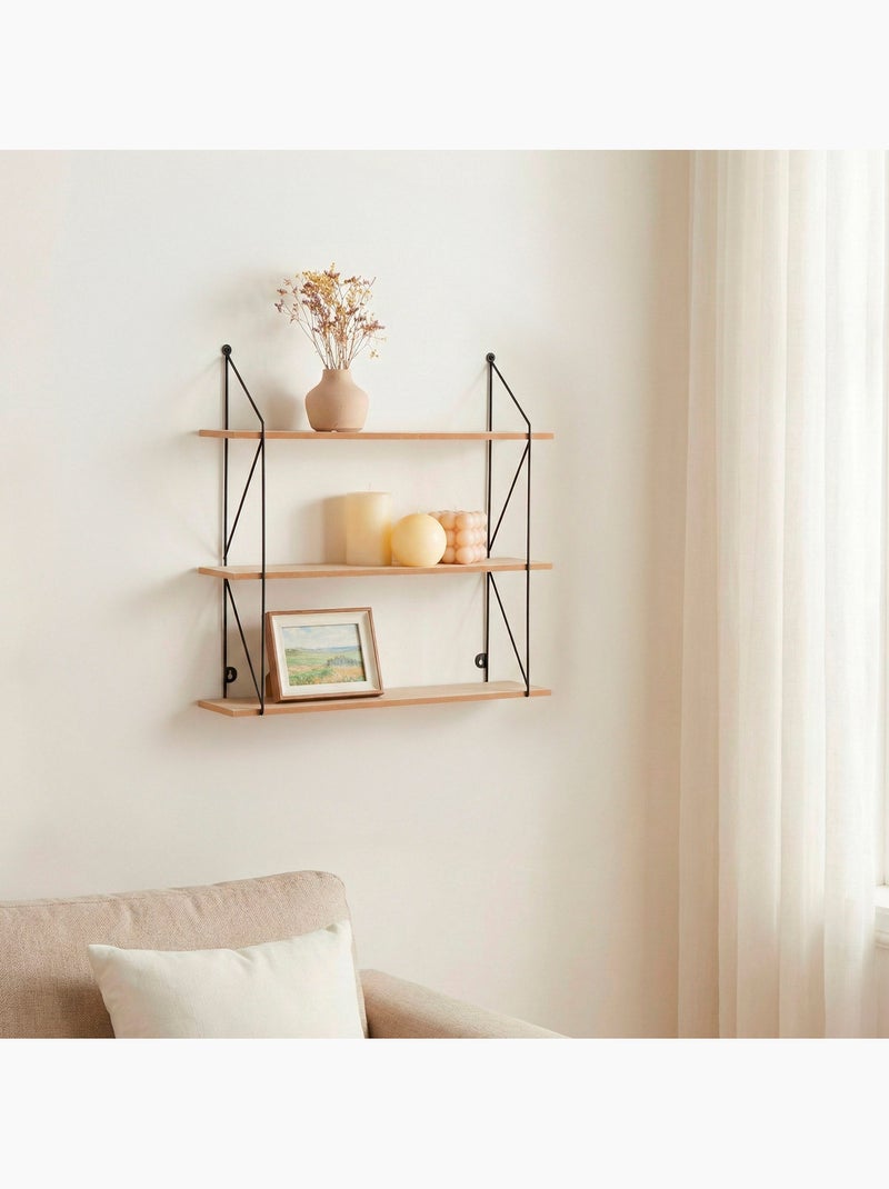 Max home estantería pared madera 3 estantes 50x12x49 cm Madera natural - Kiabi