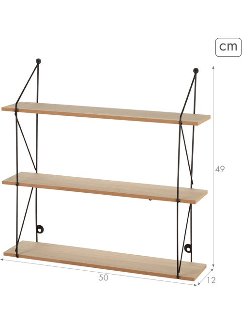 Max home estantería pared madera 3 estantes 50x12x49 cm - Kiabi