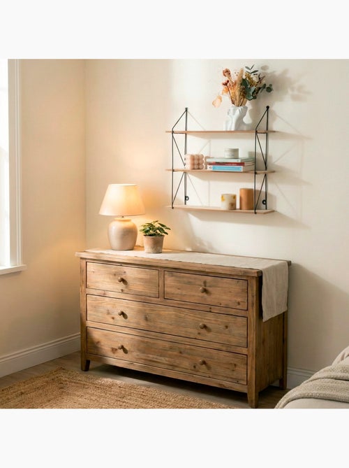 Max home estantería pared madera 3 estantes 50x12x49 cm - Kiabi