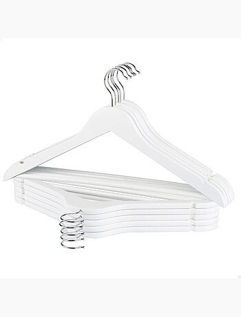 Max home pack 10 perchas de madera color blanco