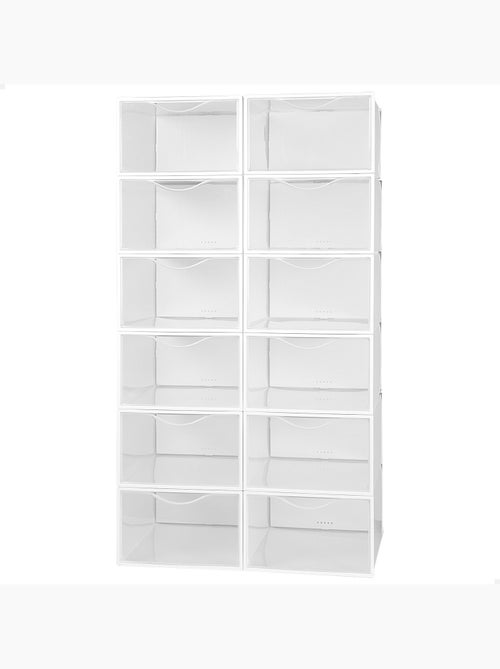 Max home pack 12 cajas zapatos transparentes, apilables y antivuelco t.44 - Kiabi Max home pack 12 cajas zapatos transparentes, apilables y antivuelco t.44 - Kiabi