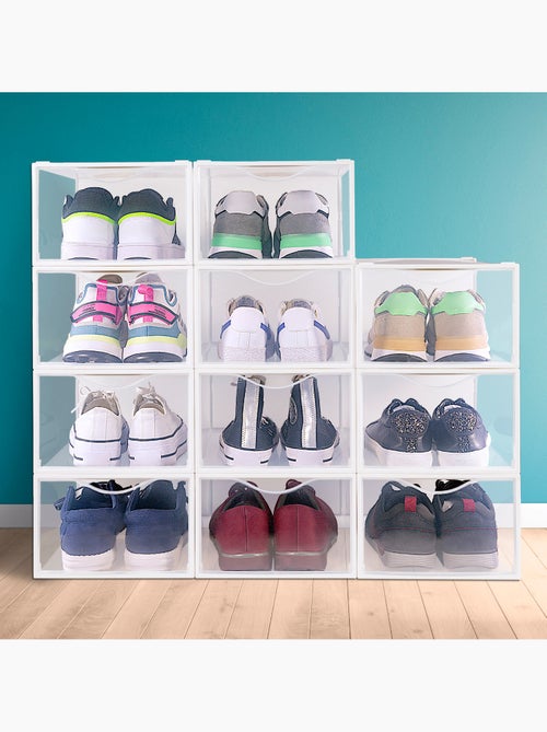 Max home pack 12 cajas zapatos transparentes, apilables y antivuelco t.44 - Kiabi Max home pack 12 cajas zapatos transparentes, apilables y antivuelco t.44 - Kiabi