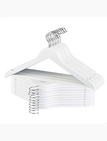 Max home pack 20 perchas de madera color blanco