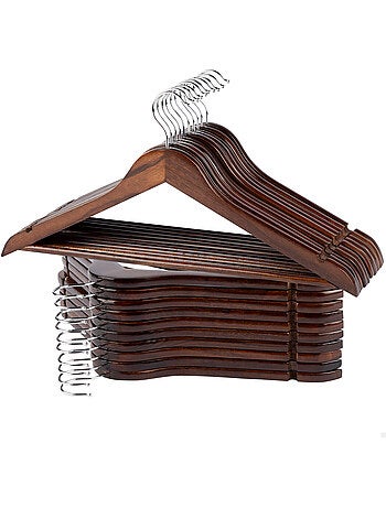Max home pack 20 perchas de madera color marrón