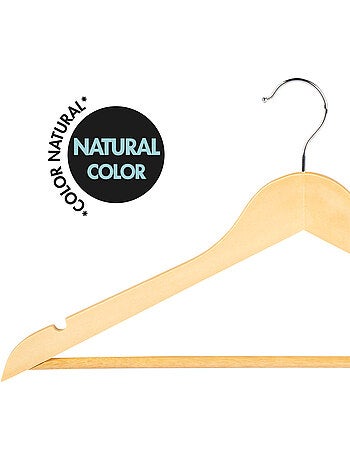 Max home pack 20 perchas de madera color natural