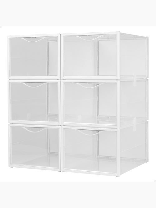 Max home pack 6 cajas zapatos transparentes, apilables y antivuelco ap. Frontal t.46 - Kiabi Max home pack 6 cajas zapatos transparentes, apilables y antivuelco ap. Frontal t.46 - Kiabi