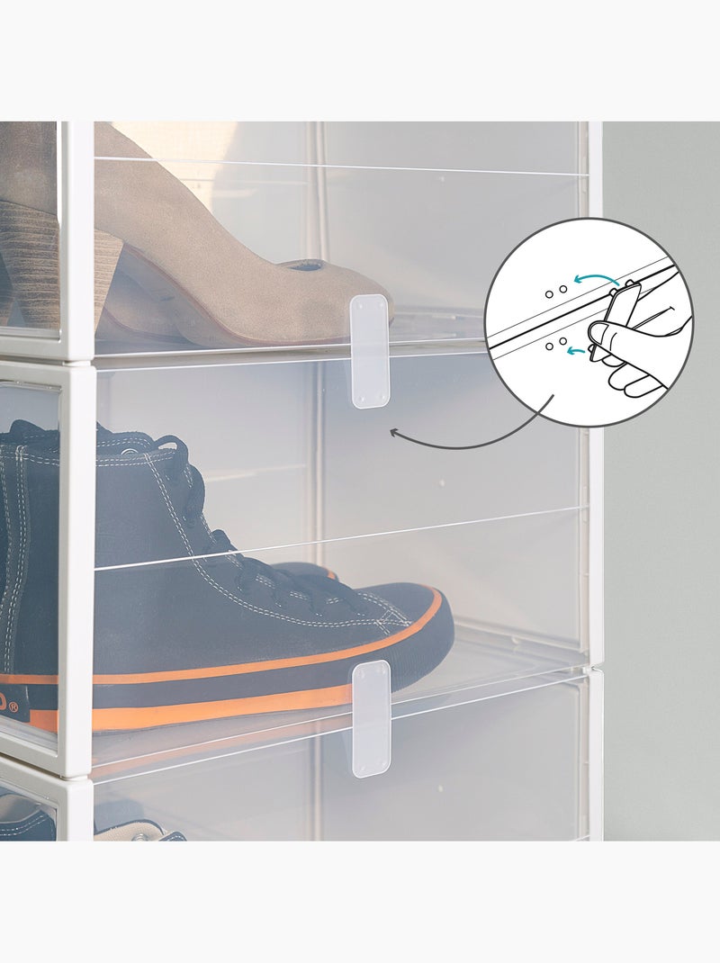 Max home pack 6 cajas zapatos transparentes, apilables y antivuelco ap. Frontal t.46 Blanco - Kiabi