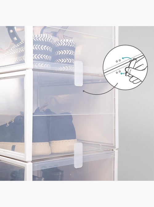 Max home pack 6 cajas zapatos transparentes, apilables y antivuelco ap. Lateral t.46 - Kiabi Max home pack 6 cajas zapatos transparentes, apilables y antivuelco ap. Lateral t.46 - Kiabi