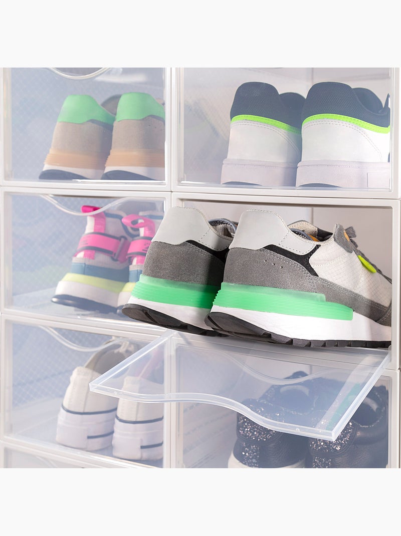 Max home pack 6 cajas zapatos transparentes, apilables y antivuelco t.44 Blanco - Kiabi