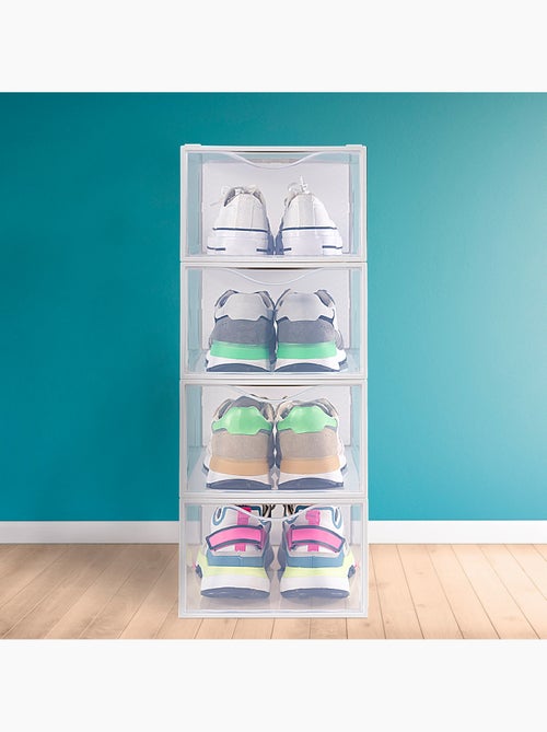 Max home pack 6 cajas zapatos transparentes, apilables y antivuelco t.44 - Kiabi Max home pack 6 cajas zapatos transparentes, apilables y antivuelco t.44 - Kiabi