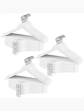 Max home pack 60 perchas de madera color blanco
